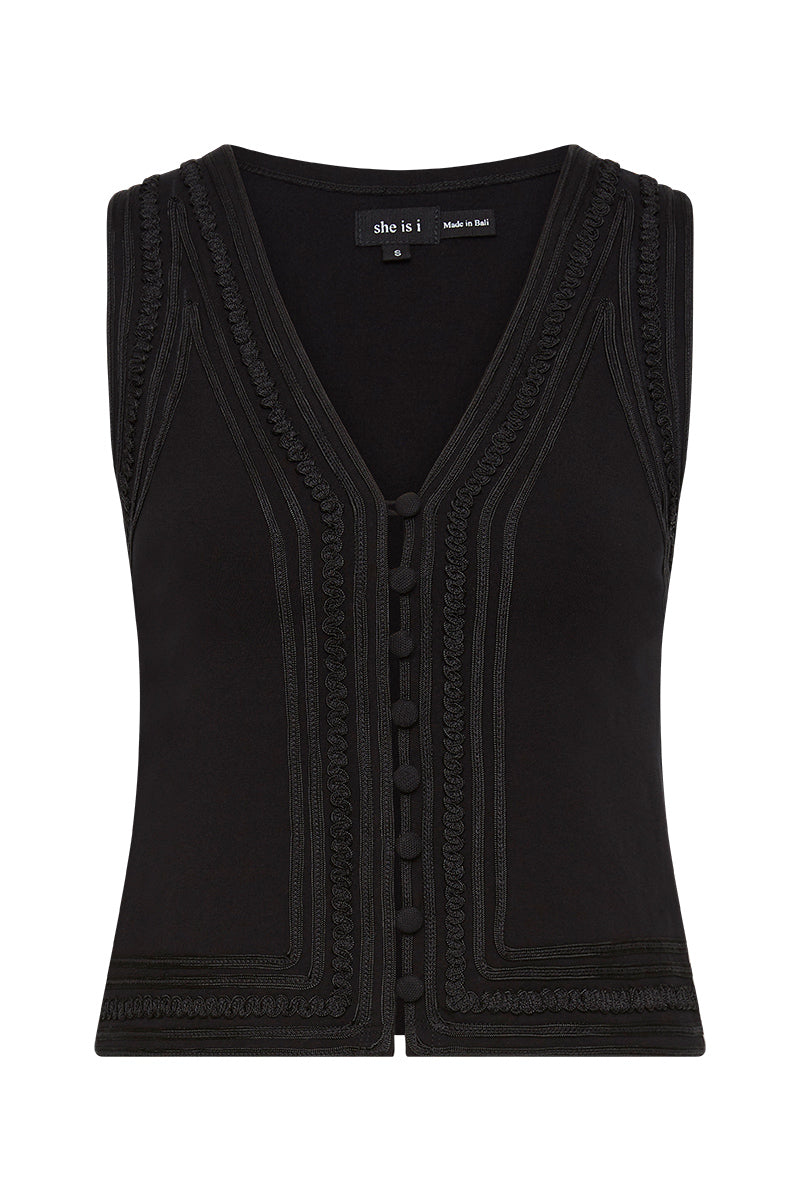 Janis Bamboo Vest - Black